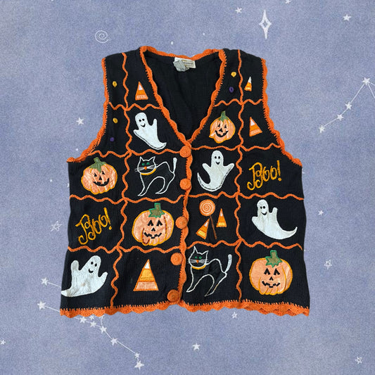 Crypt 1990s Halloween Sweater Vest M