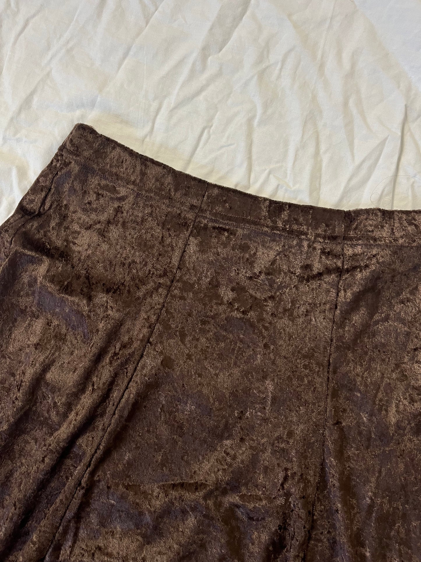 Brown Velvet Skirt UK 14-16