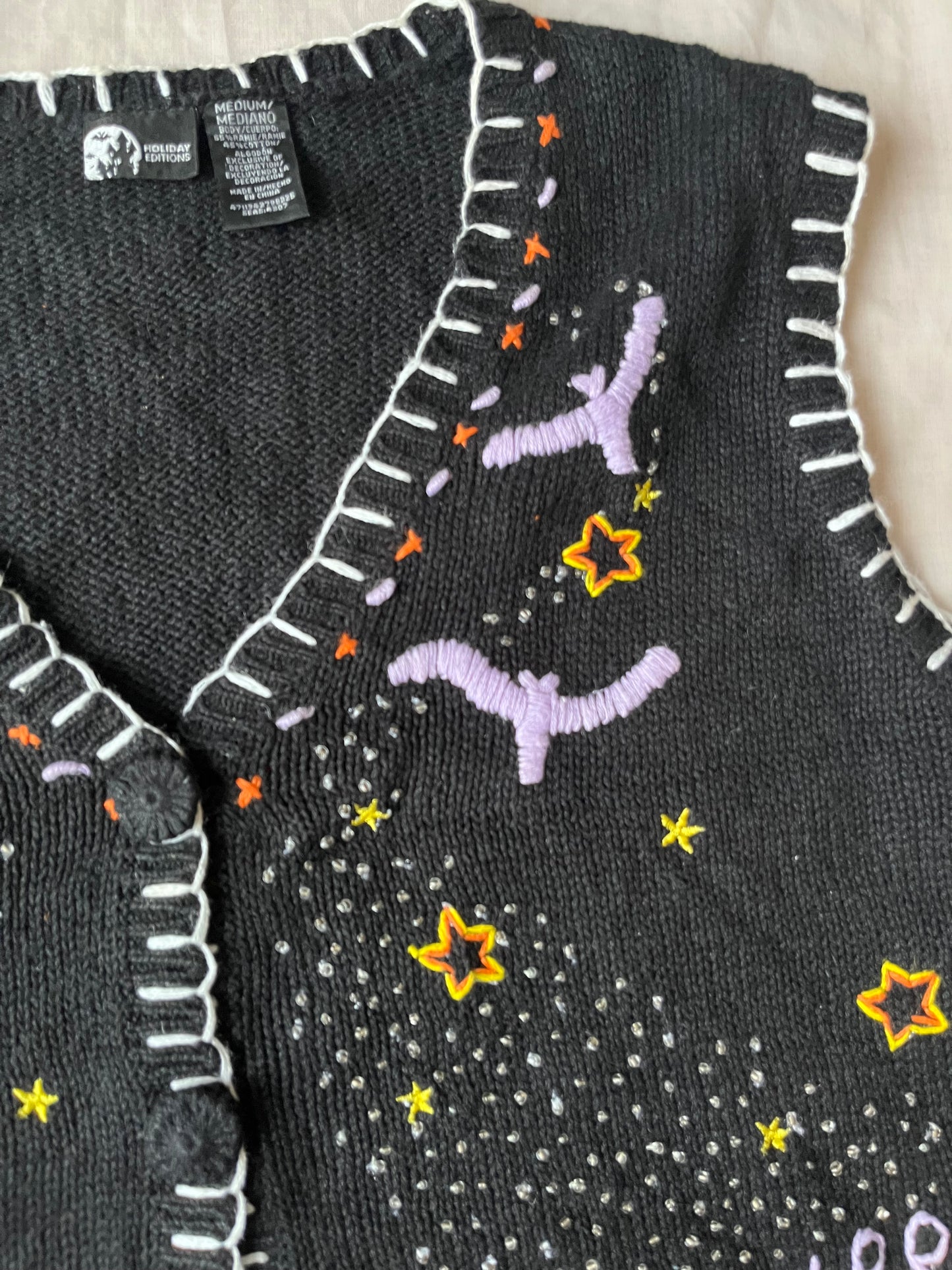 Spellbound 1990s Halloween Sweater Vest L