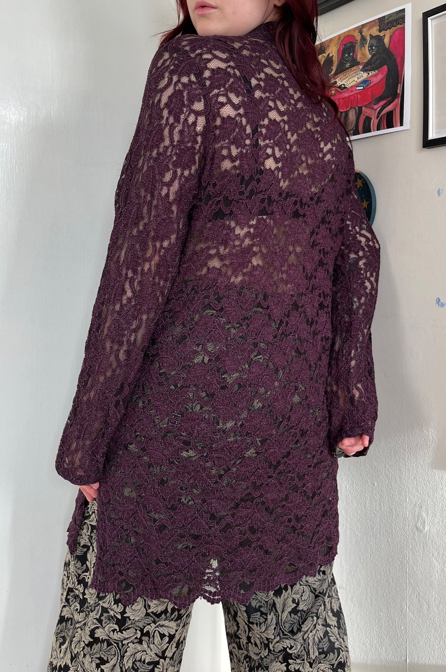 Purple Lace Cardigan UK 6-20