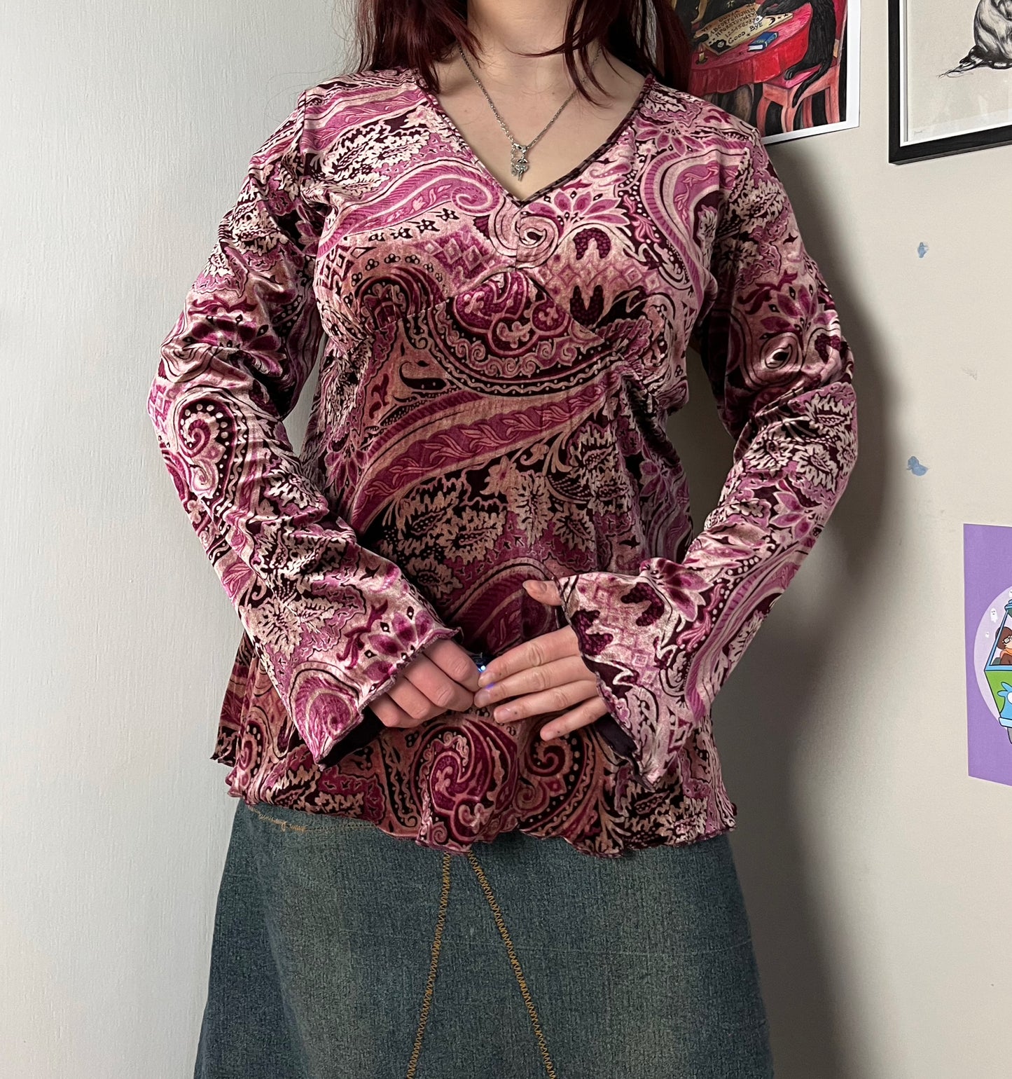 Velvet Paisley Top UK 16