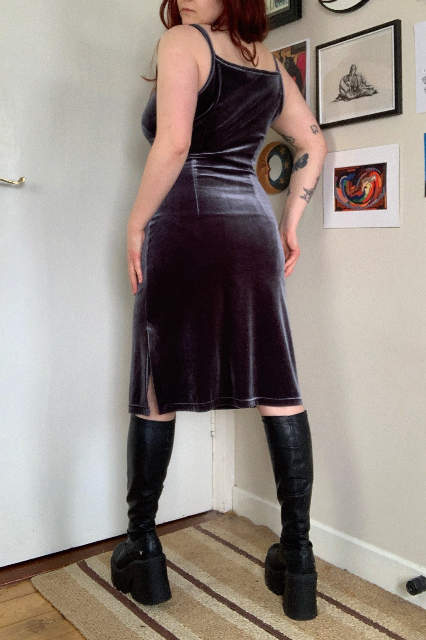 Deirdre 90s Velvet Dress UK 10-12