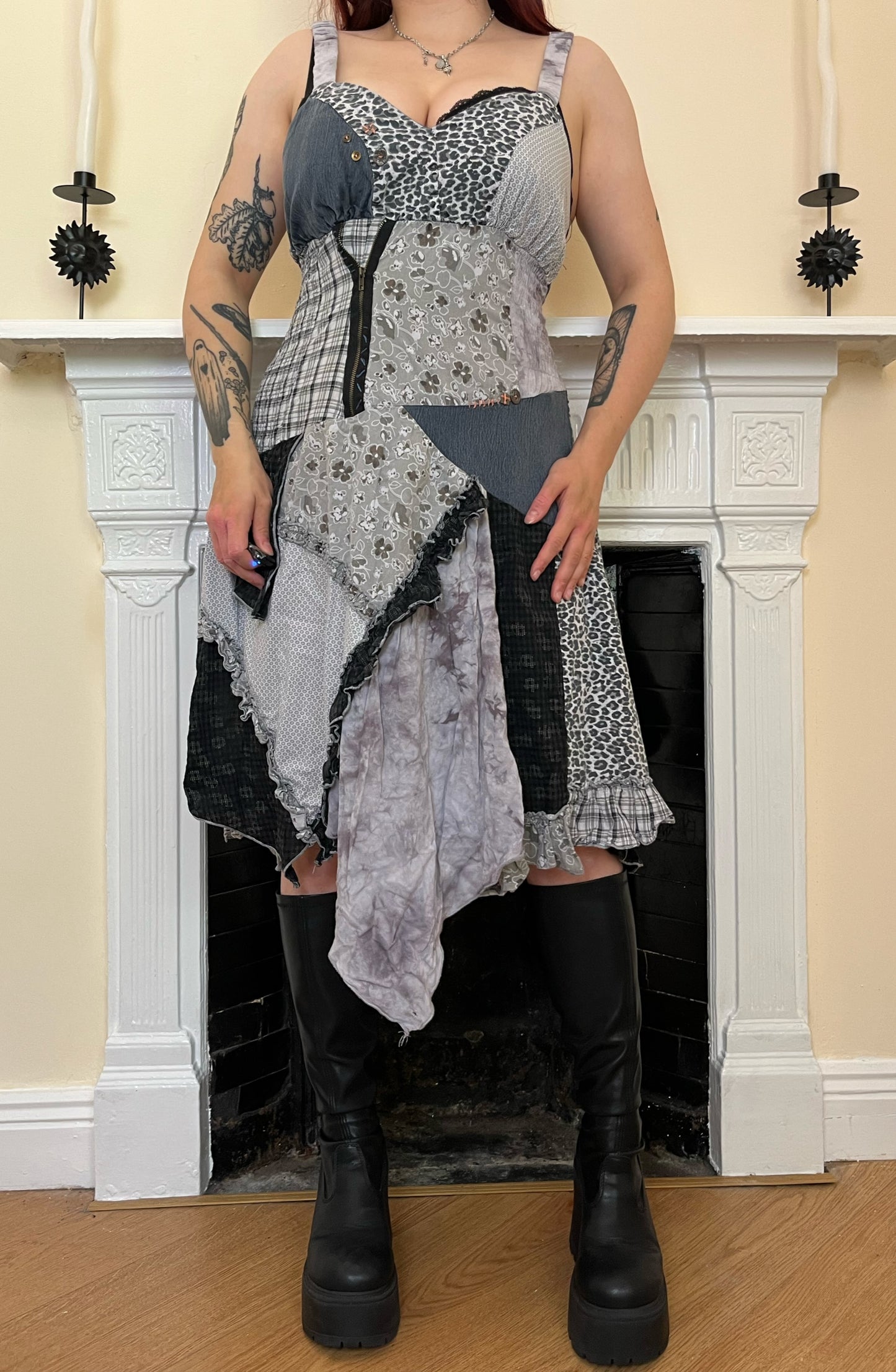 1990s Patchwork Dress UK 8-10