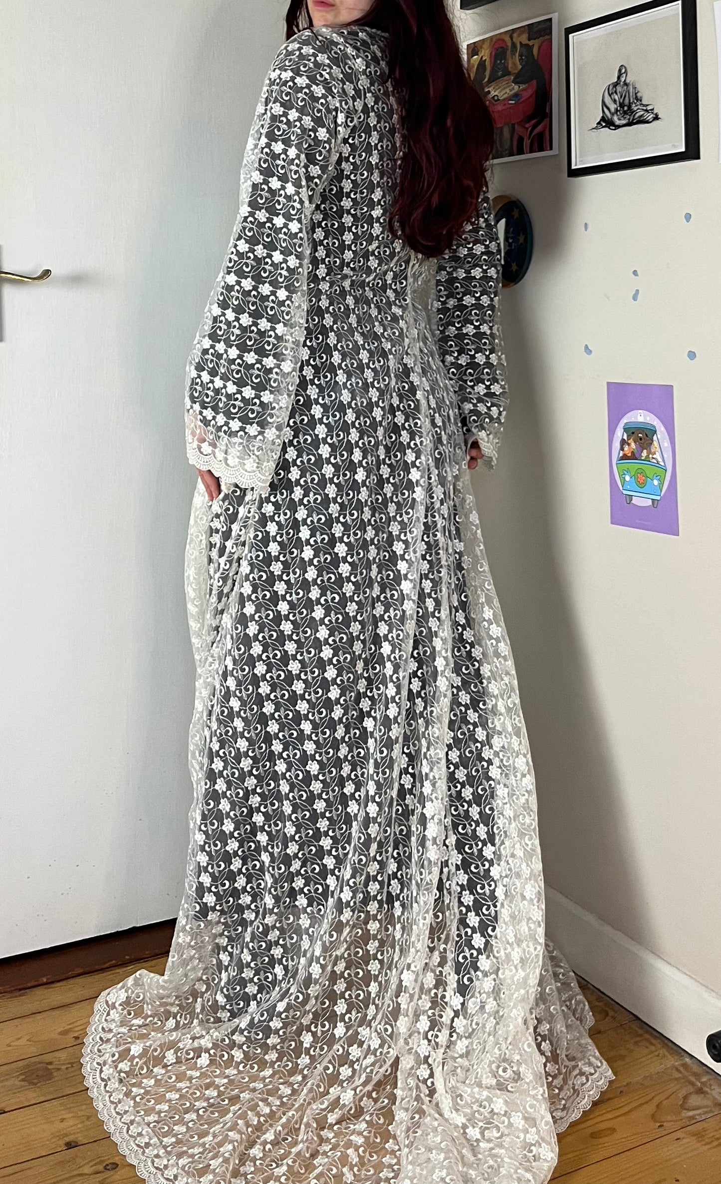 Gothic Bridal Long Robe UK 12