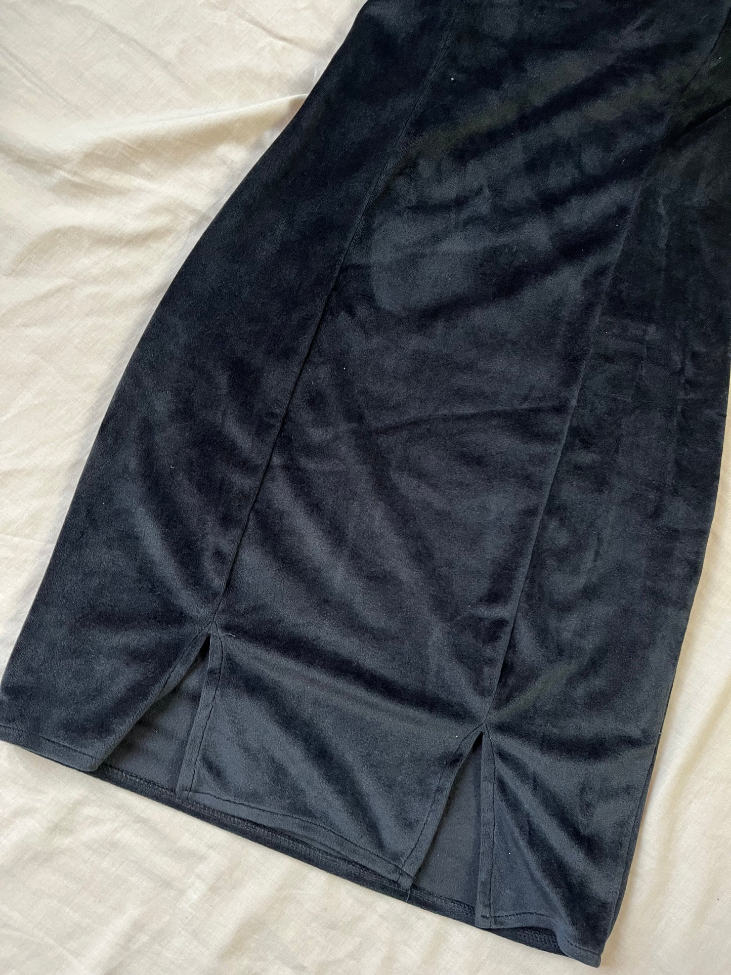 Black Velvet Mini Dress UK 8-10