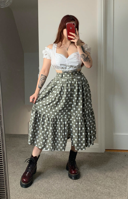 Clover 80s Midi Skirt UK 8