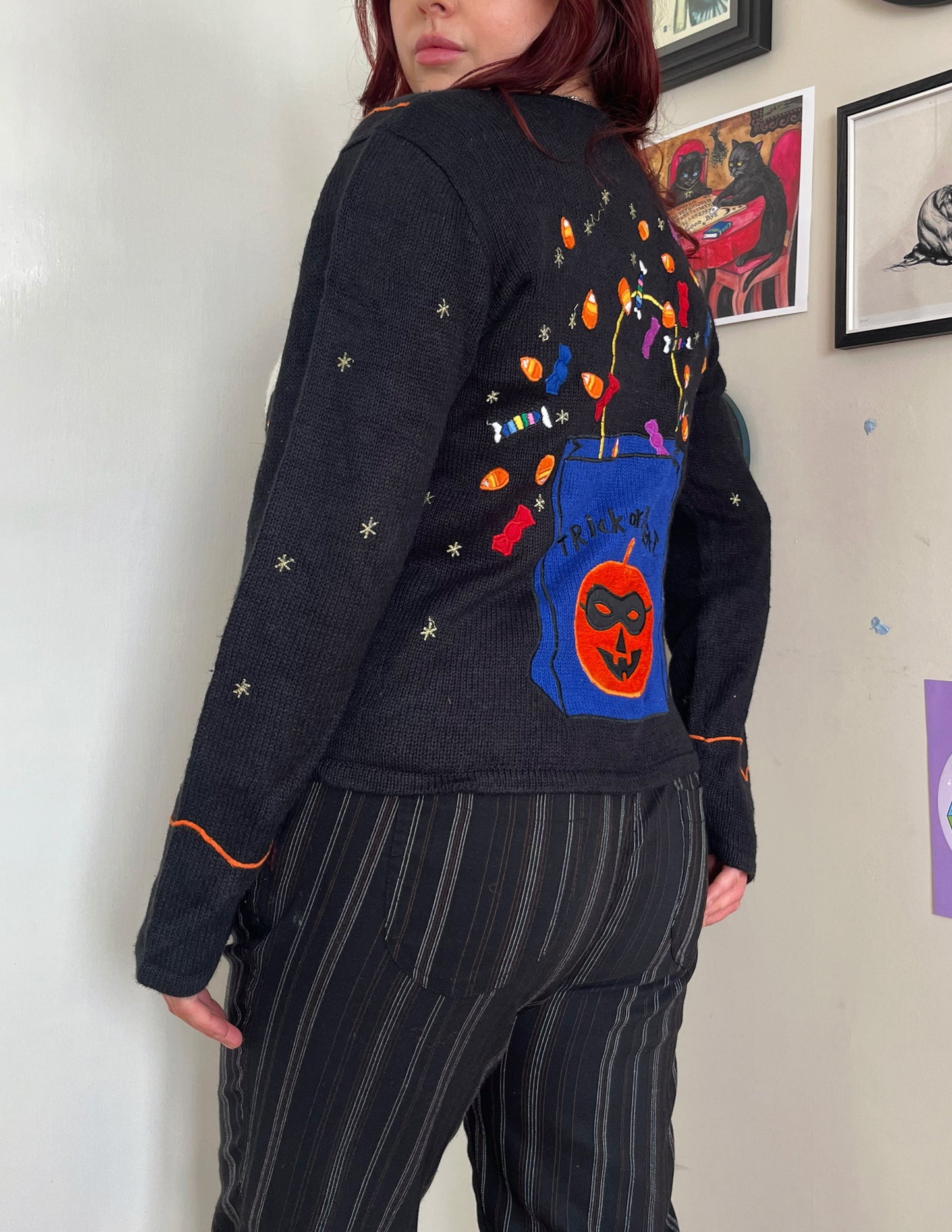Phantom 1990s Halloween Cardigan M