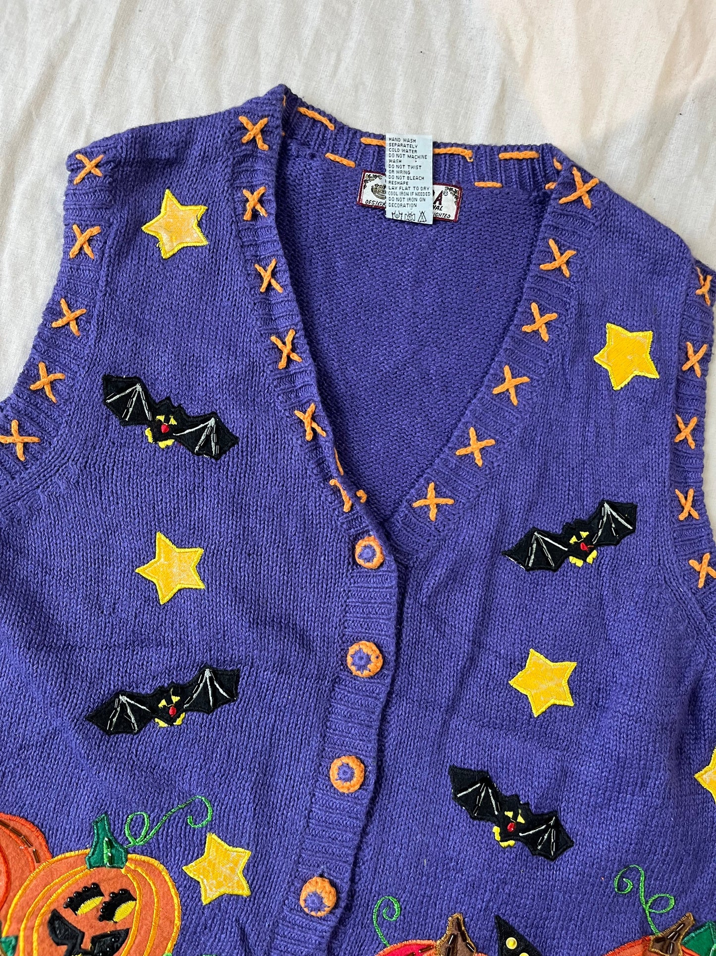 Witchcraft 1990s Halloween Sweater Vest M