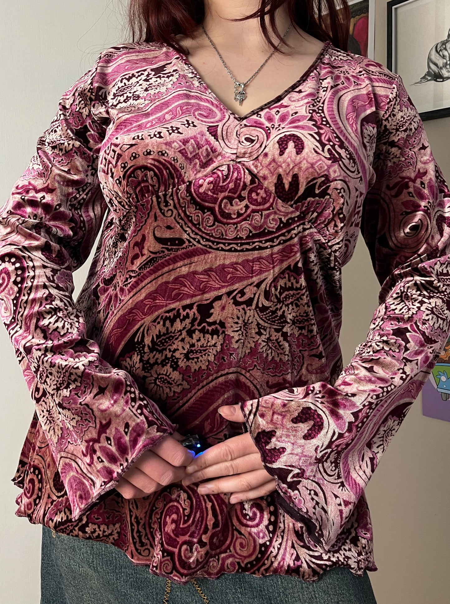 Velvet Paisley Top UK 16