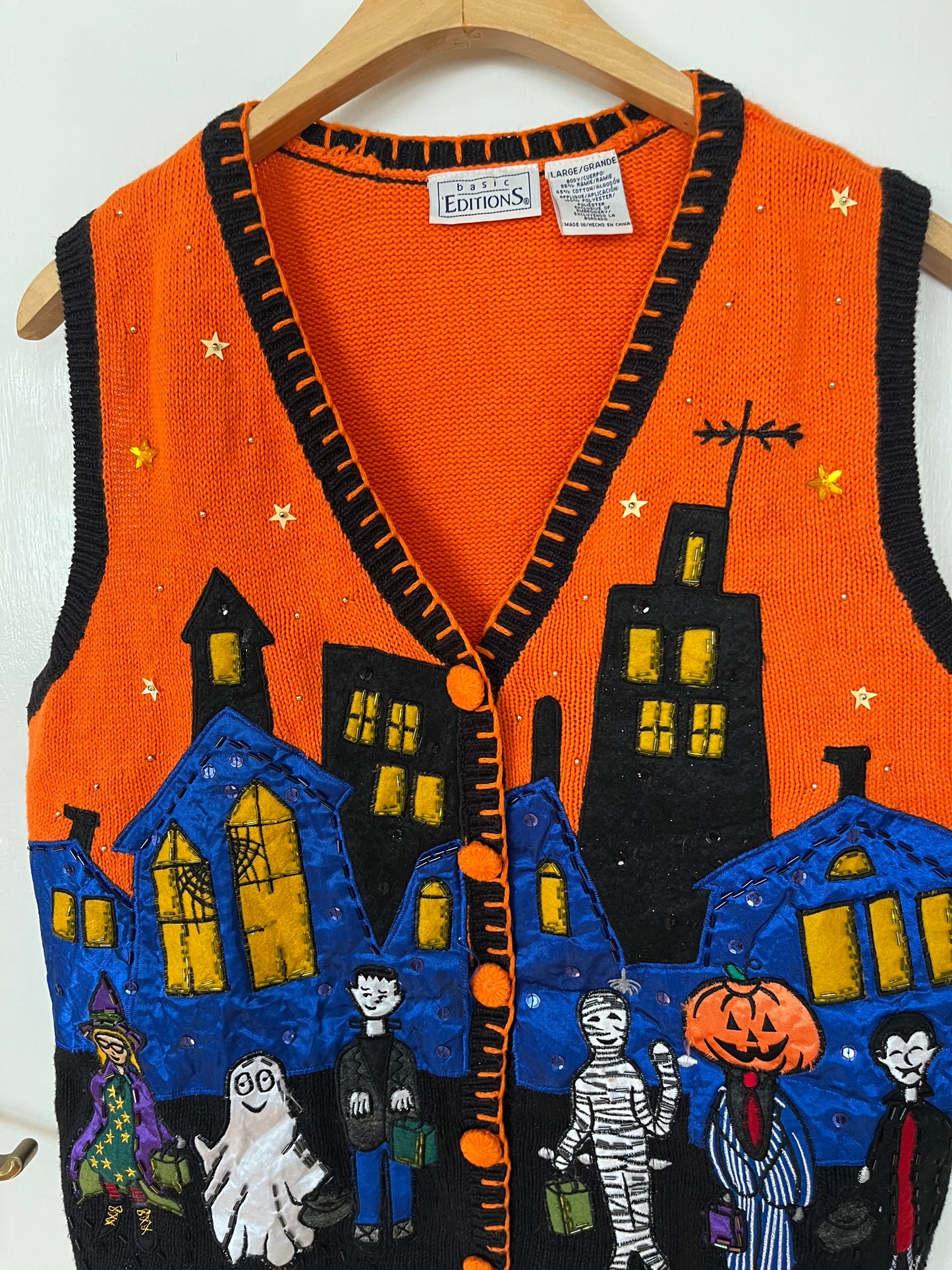 Trick Or Treat 90s Sweater Vest L