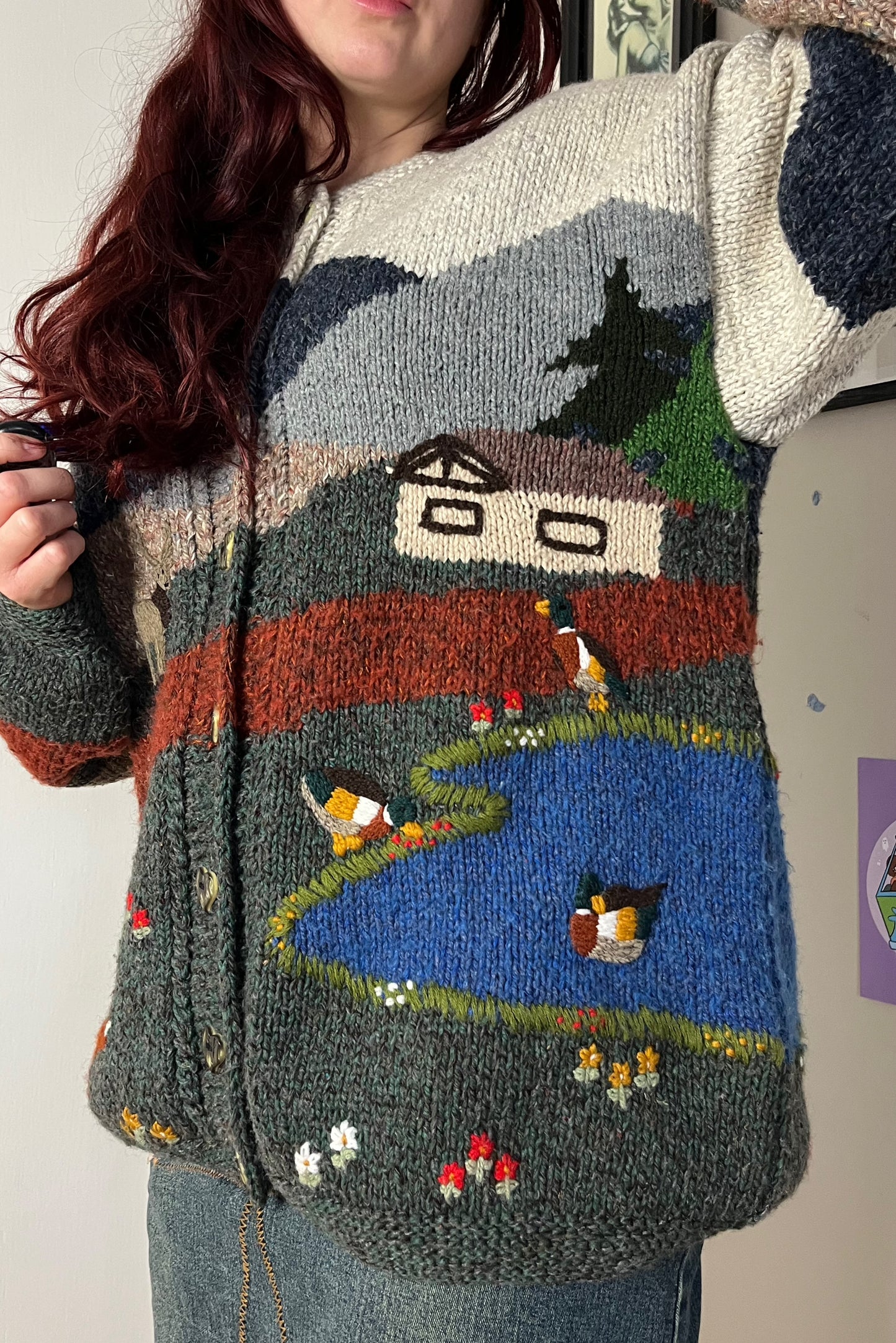 Nature Themed Cardigan XXL