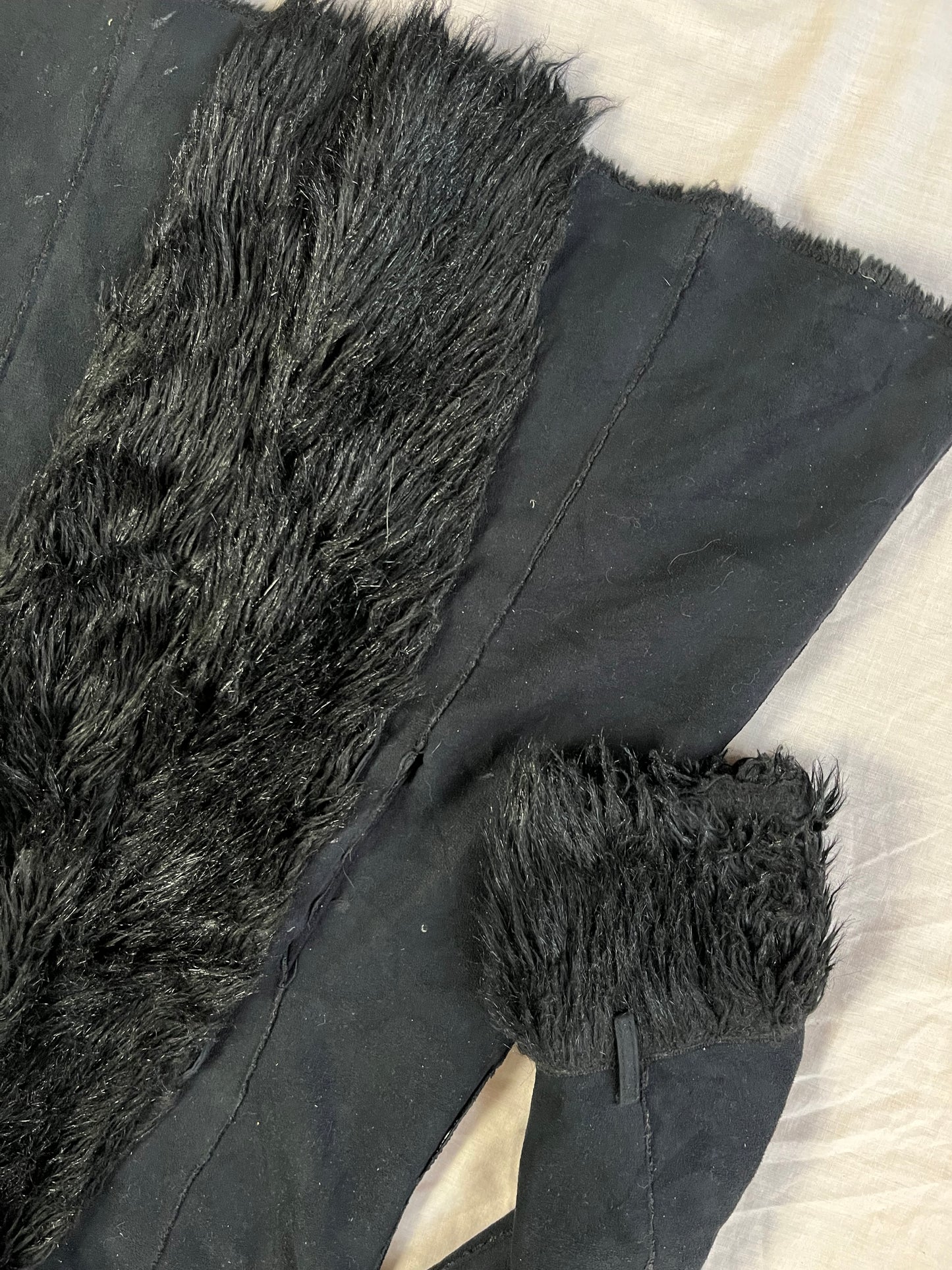 Armani Jeans Black Afghan Coat UK 10