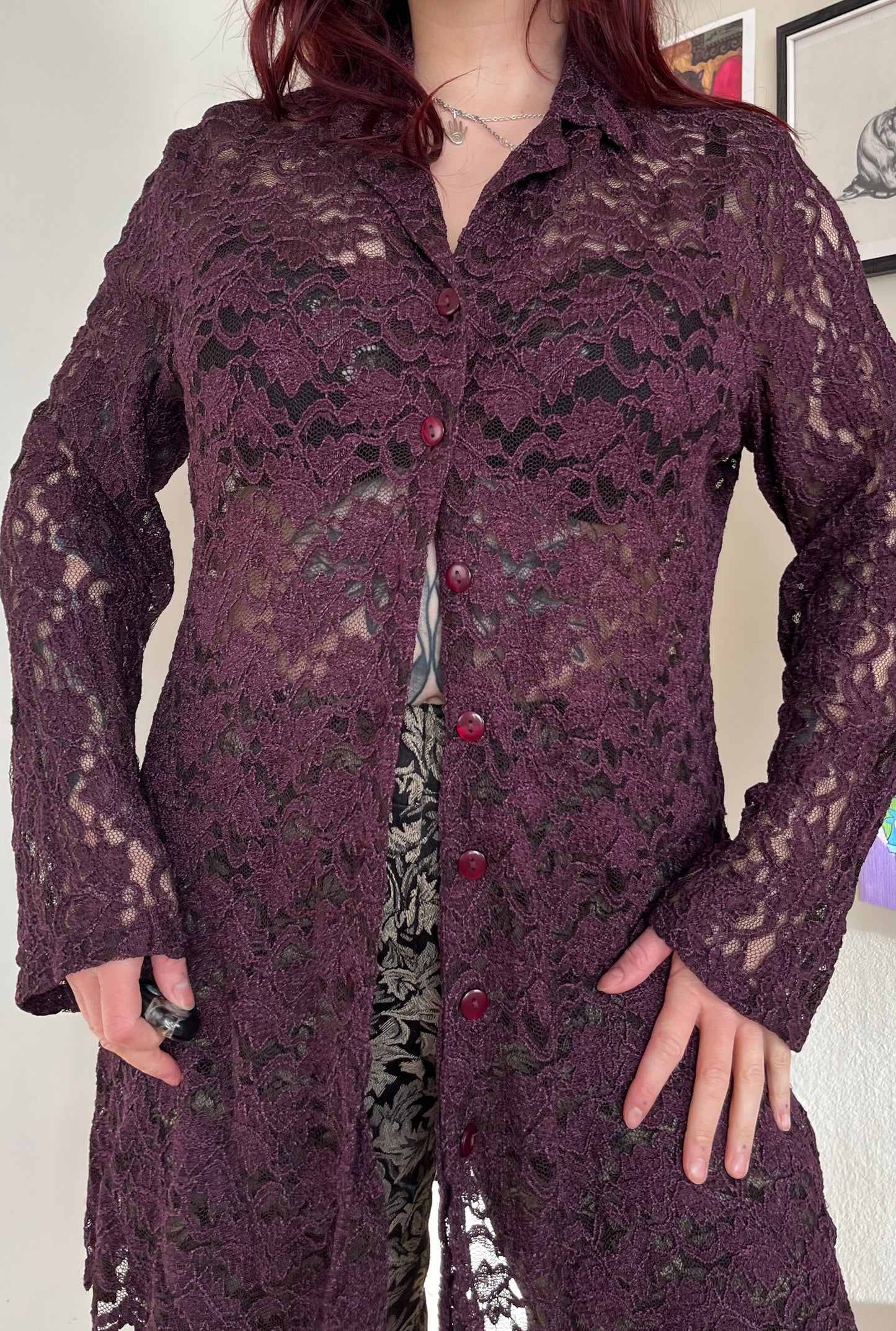 Purple Lace Cardigan UK 6-20