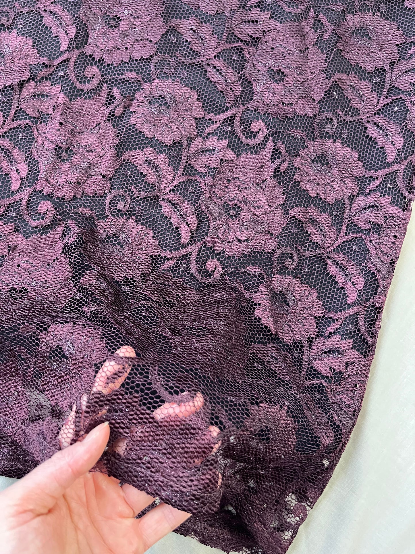 Purple Lace Skirt UK 10/12