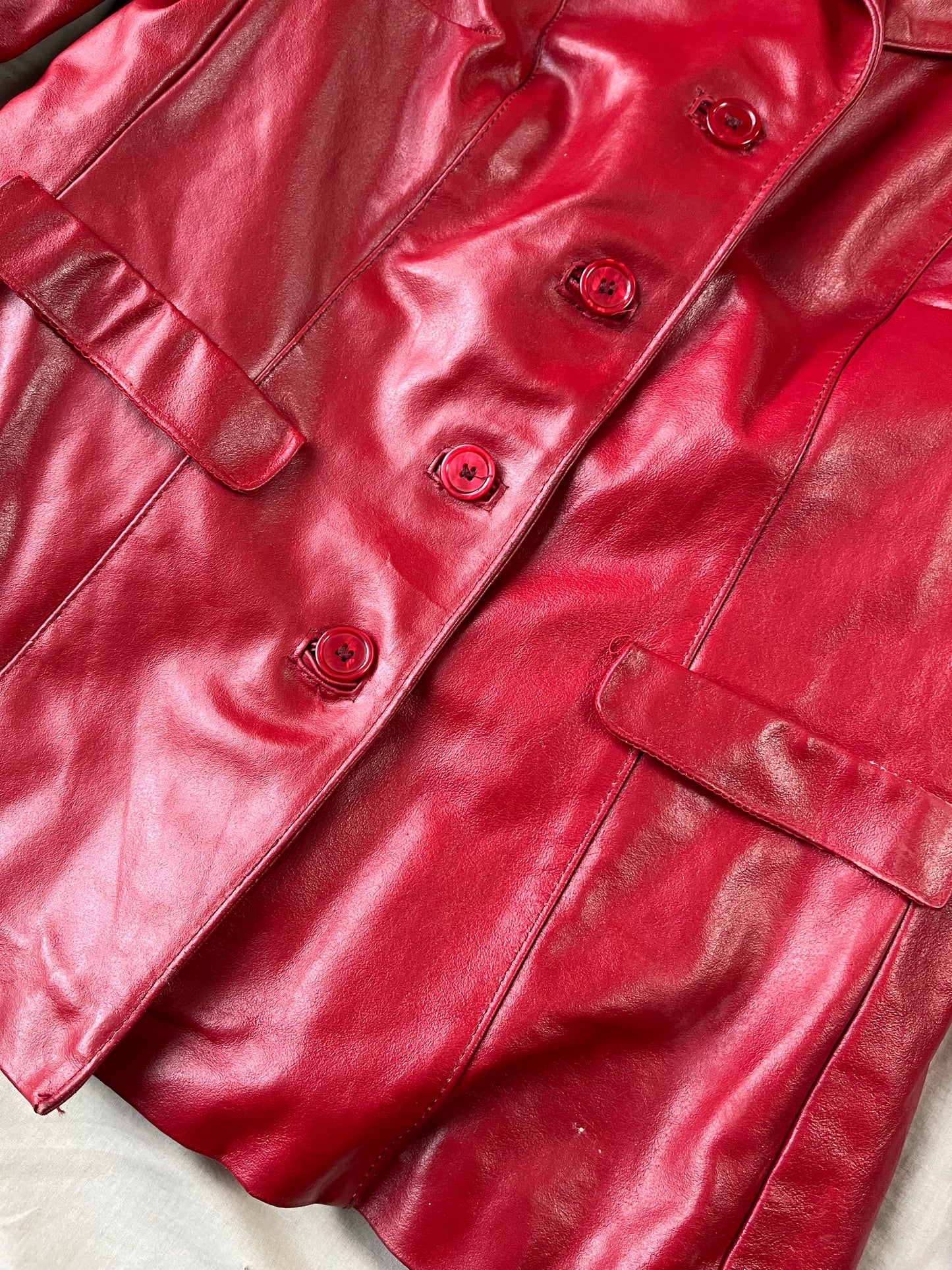 Red Leather Jacket UK 10-12