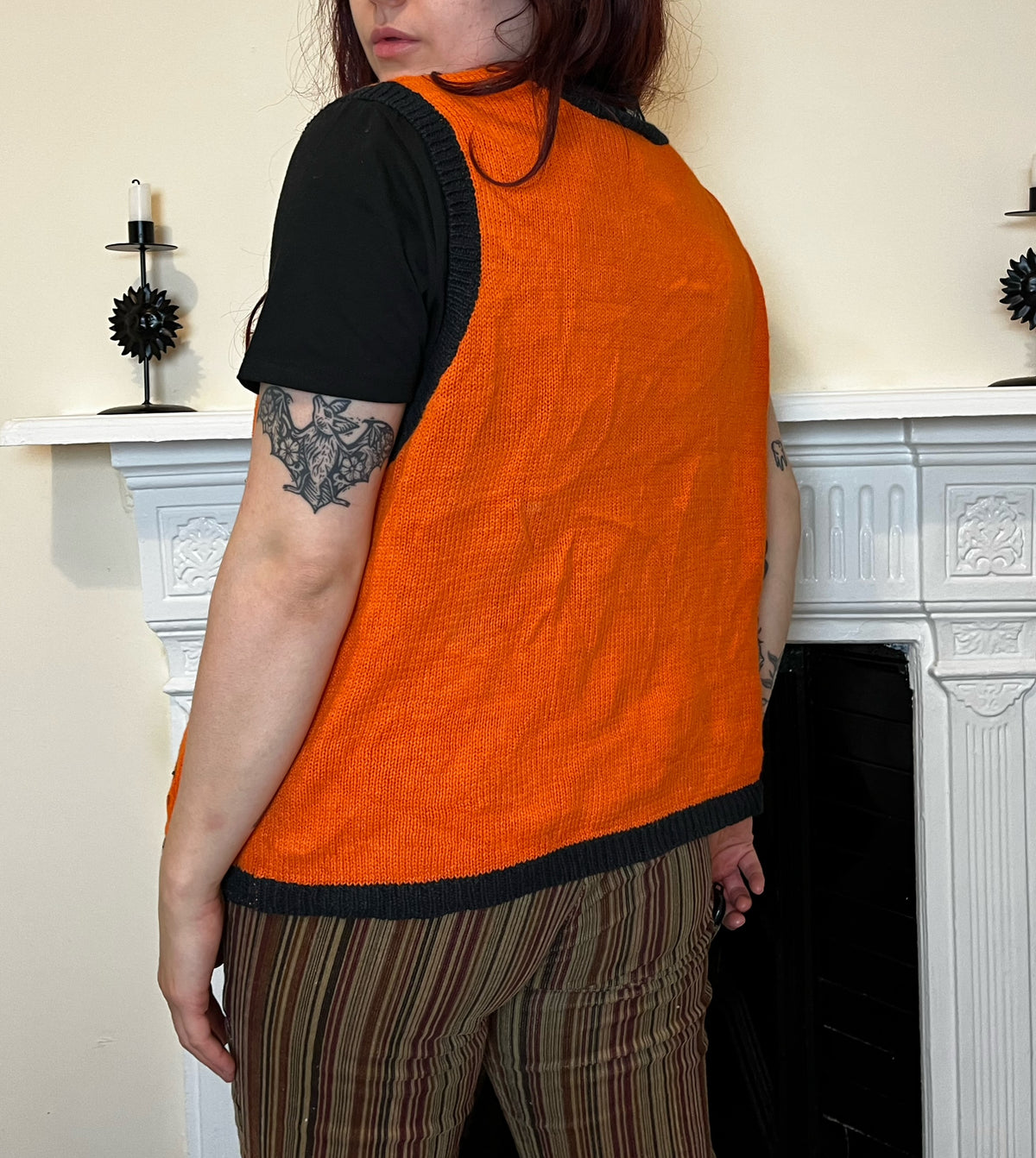 Cobwebs 1990s Halloween Sweater Vest L