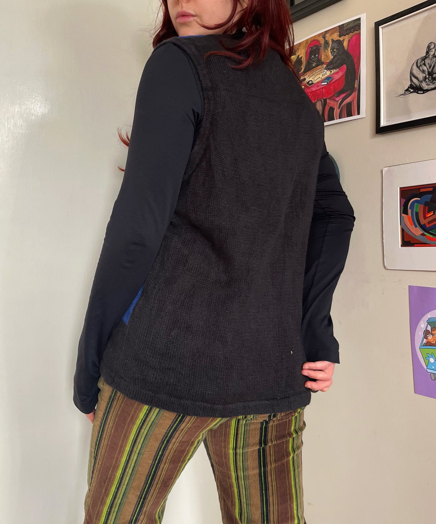 After Midnight 1990s Halloween Sweater Vest M