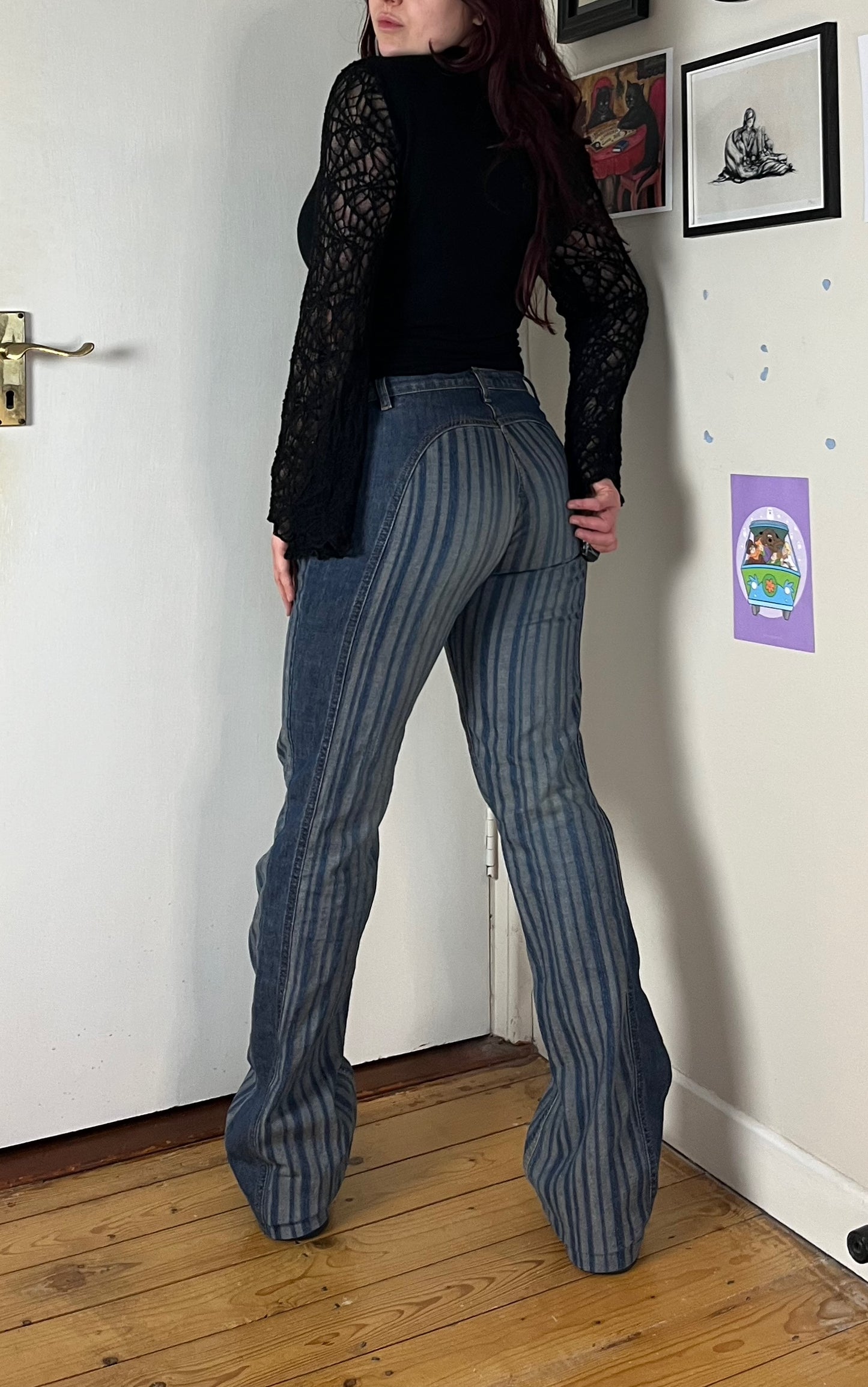 1990s Striped Jeans UK 8-10