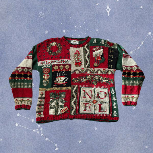 Mulled Wine 1990s Jumper UK 4-16/L