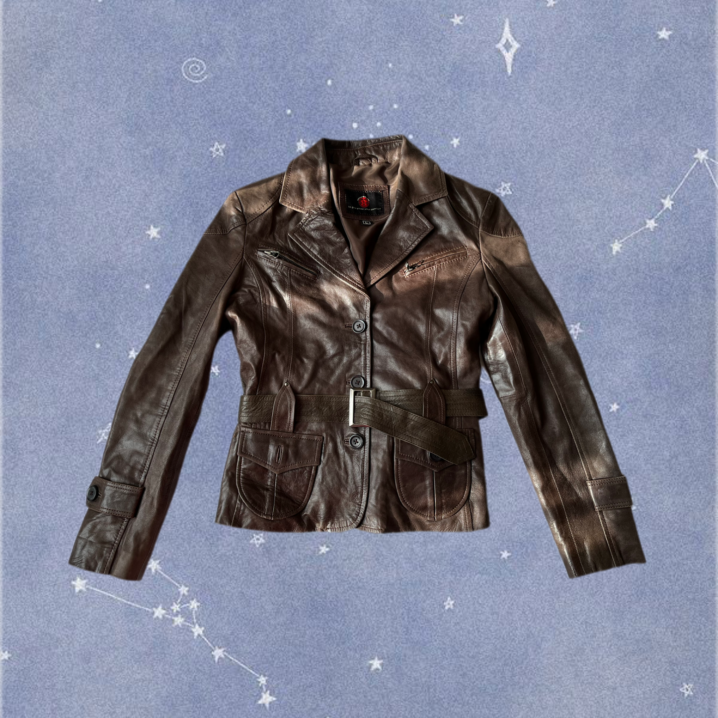 Brown Leather Jacket UK 10
