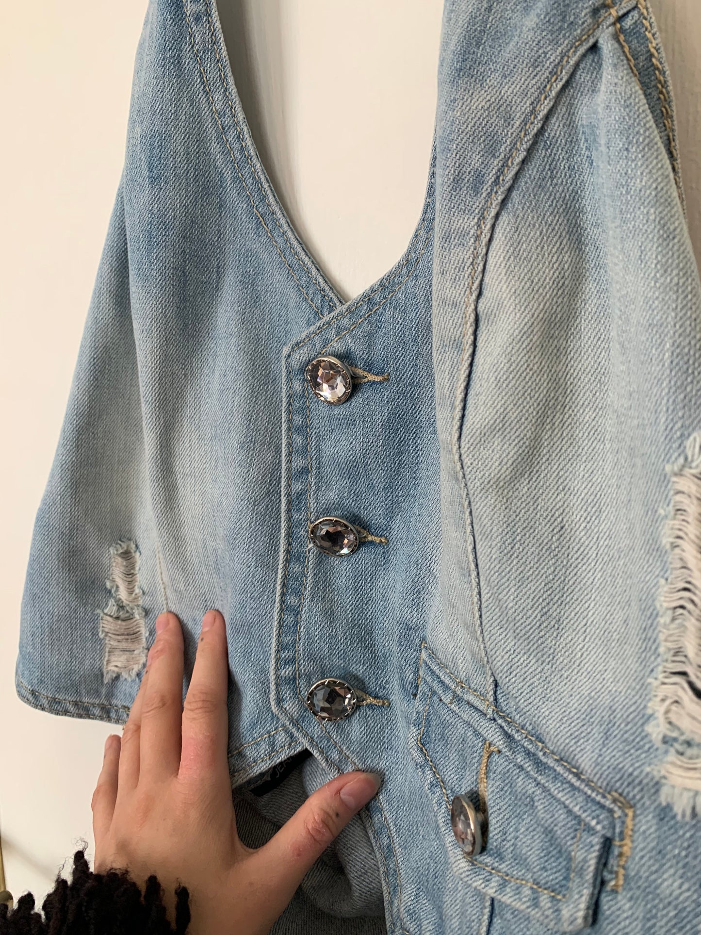 Poppy 90s Denim Waistcoat UK 12