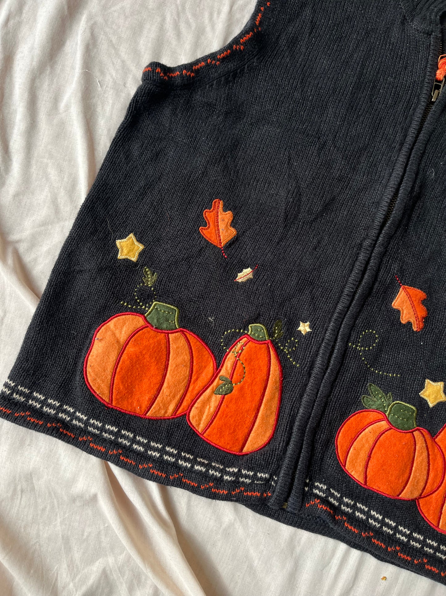 Autumn Breeze 1990s Halloween Sweater Vest L