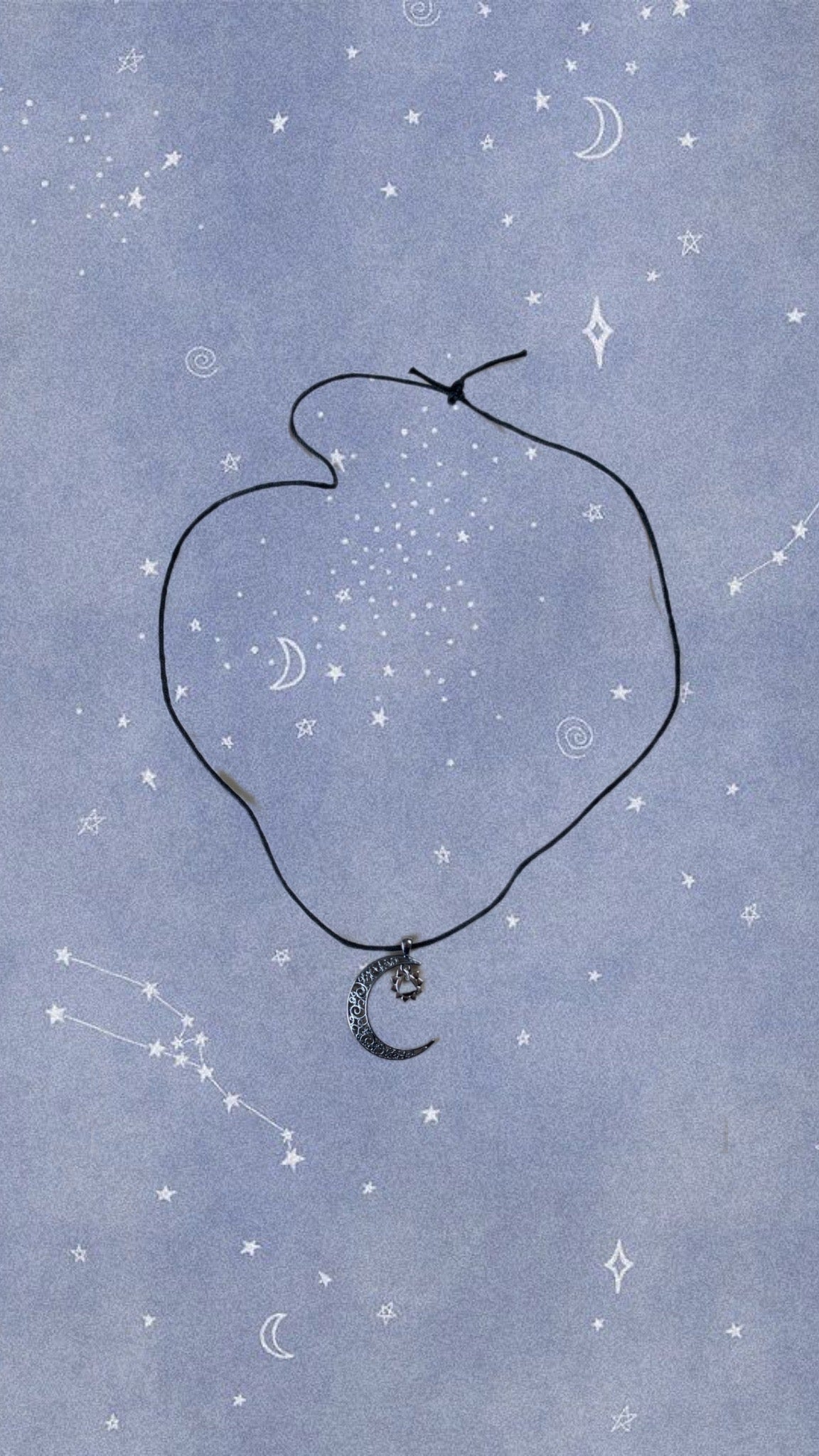 Moon and Star Pendant Necklace