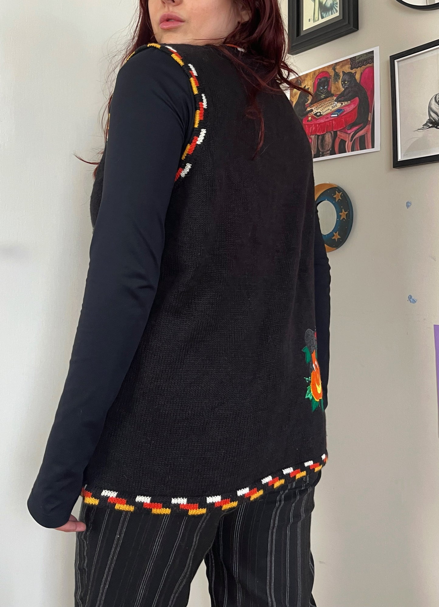 Boneyard 1990s Halloween Sweater Vest L