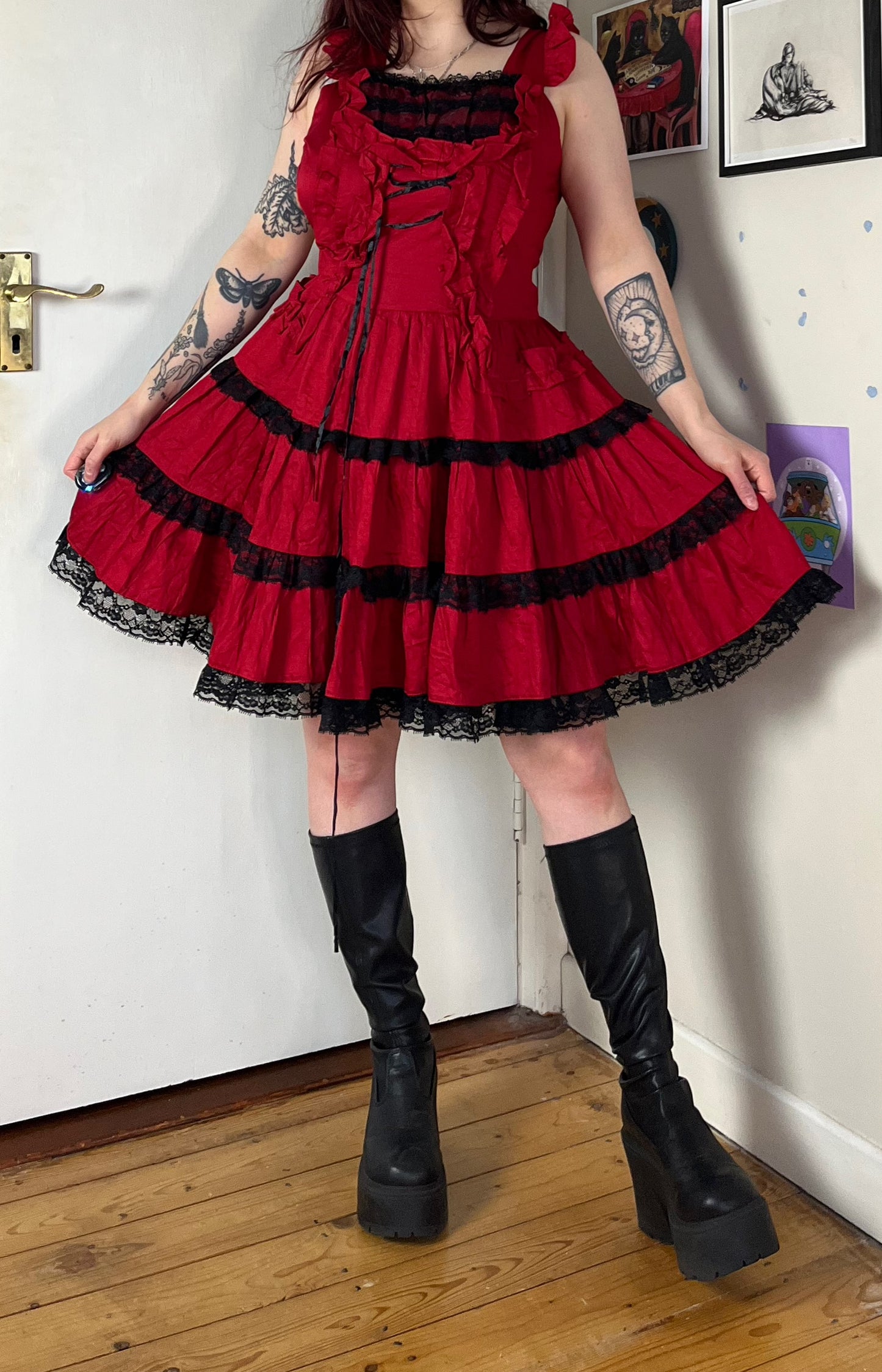 Red Gothic Dress UK 8-10