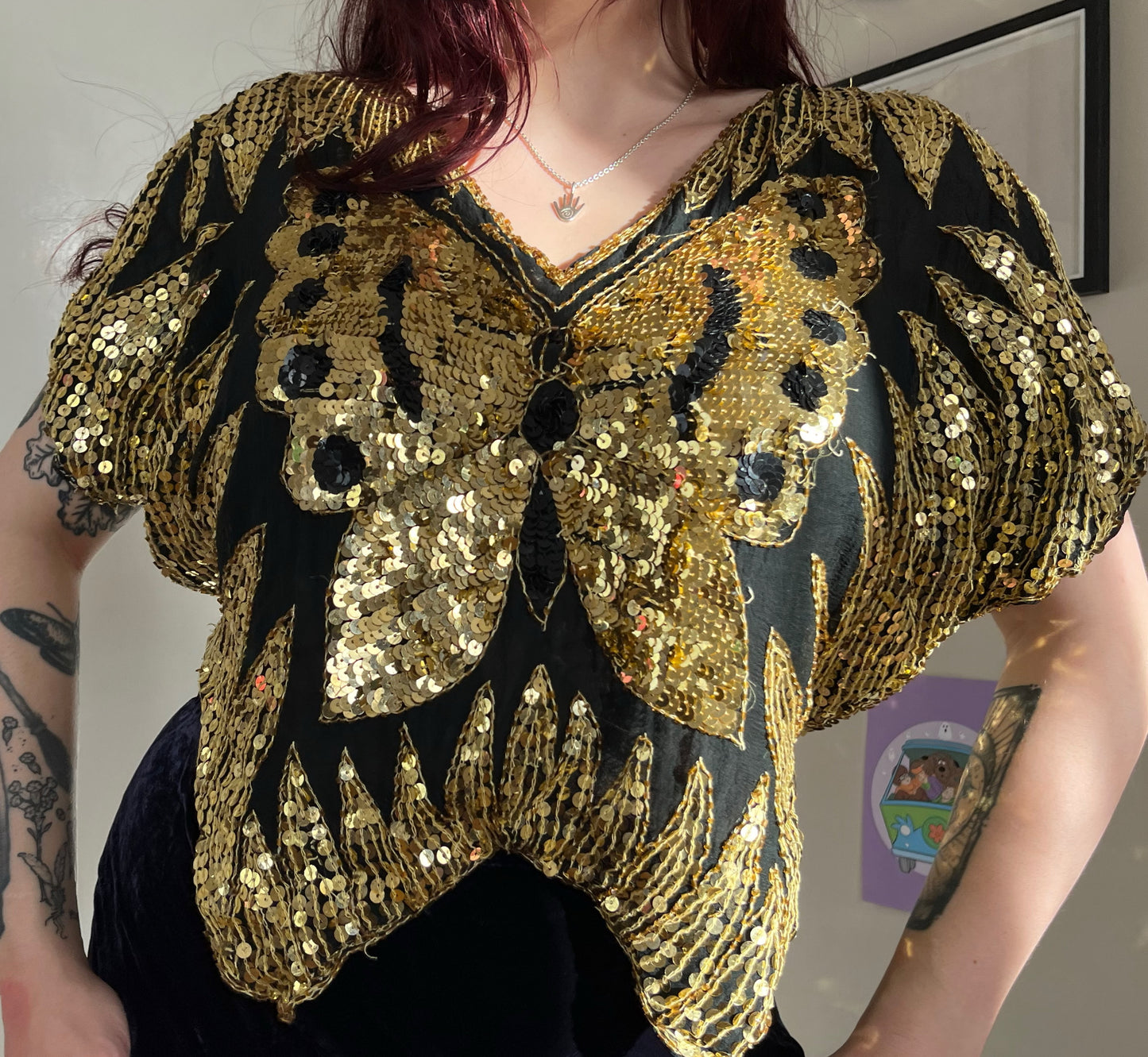 Sequin Butterfly Top - Free Size