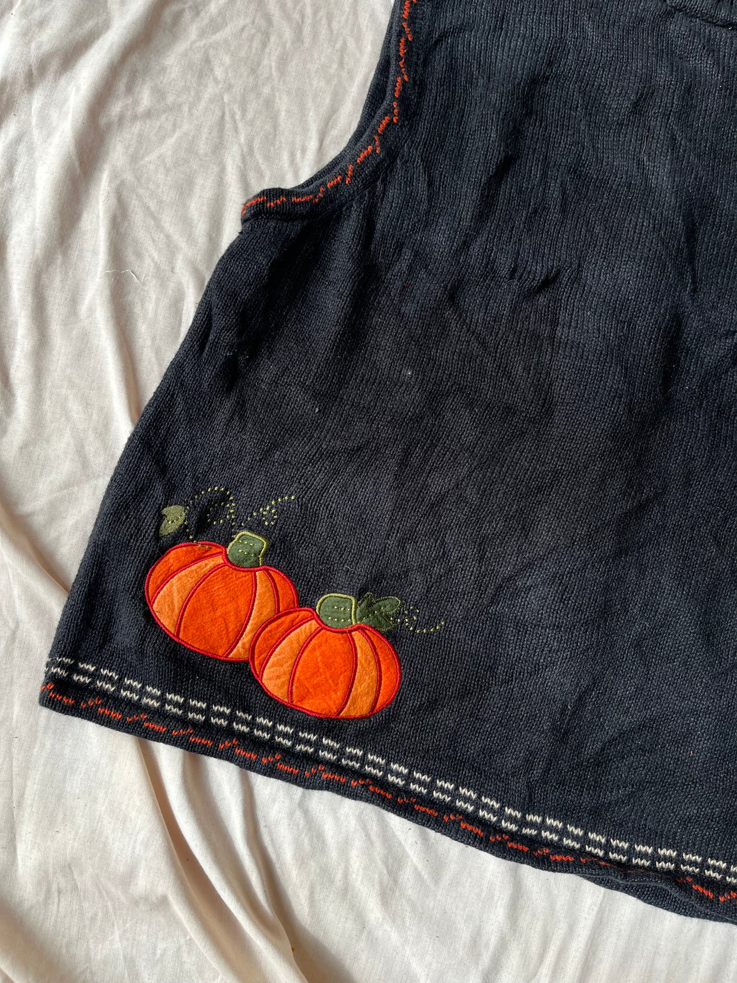 Autumn Breeze 1990s Halloween Sweater Vest L