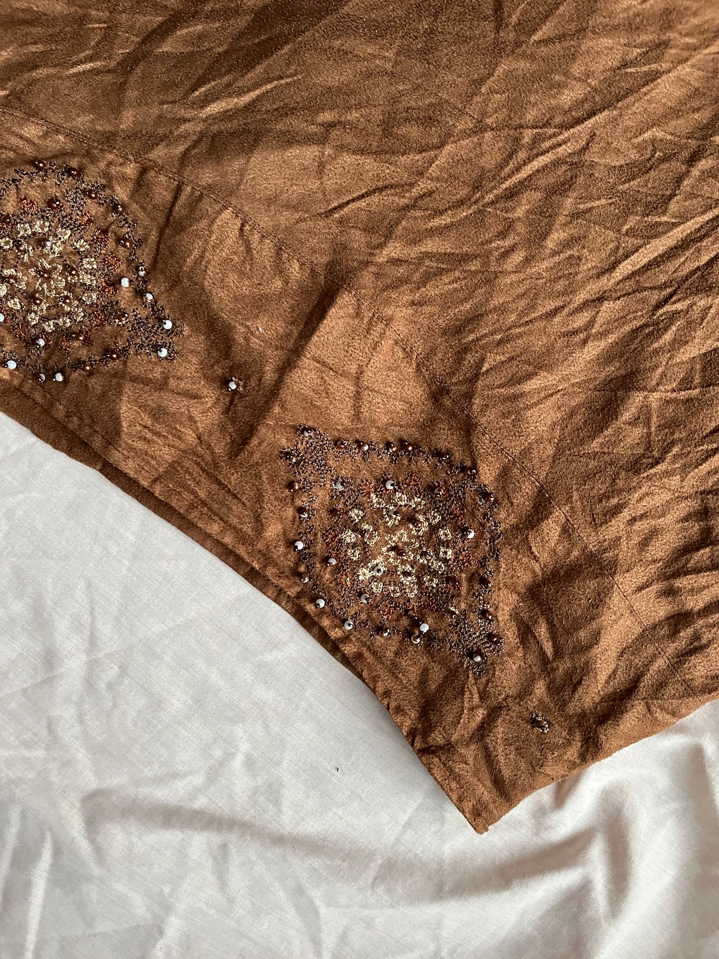 Beaded Brown Skirt - UK 14