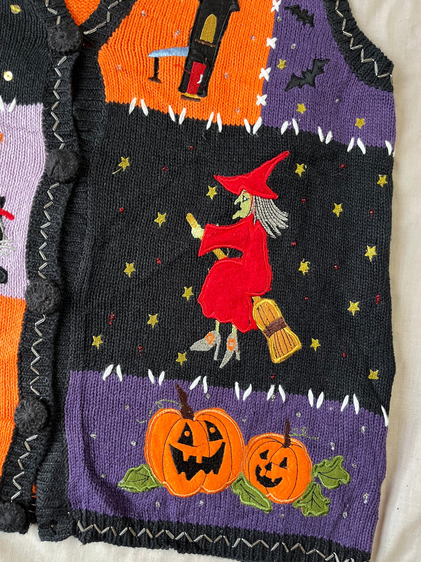 Tarot 1990s Halloween Sweater Vest M