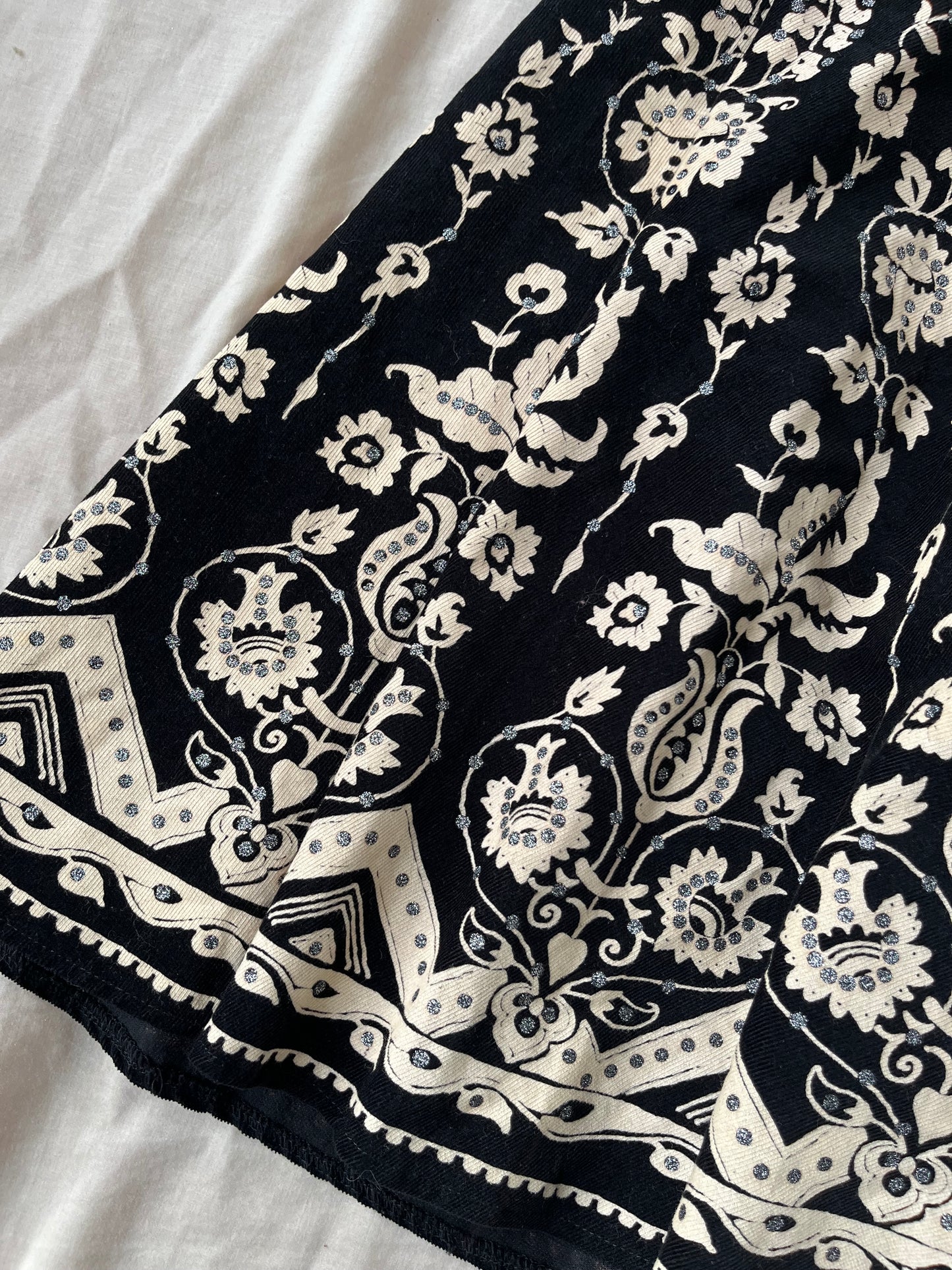Black Corduroy Skirt UK 8