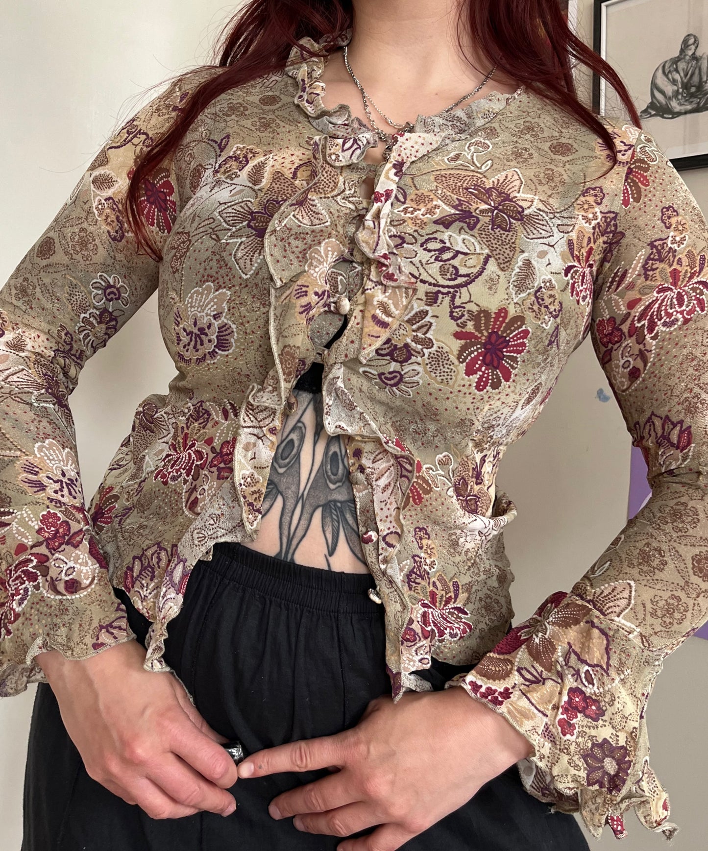 Floral Mesh Top UK 10