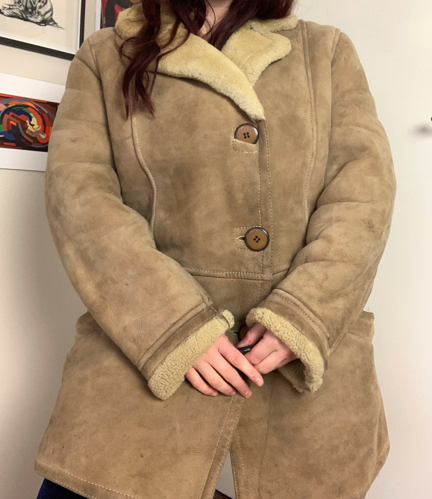 Lana 90s Shearling Coat UK 16/L