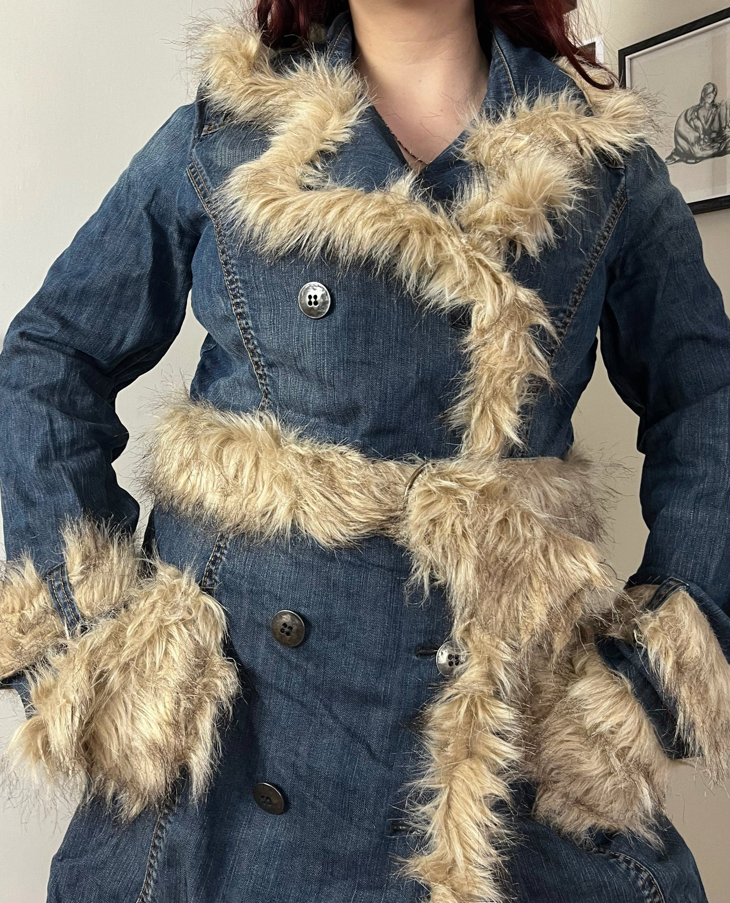 Sally Denim Afghan Coat UK 14