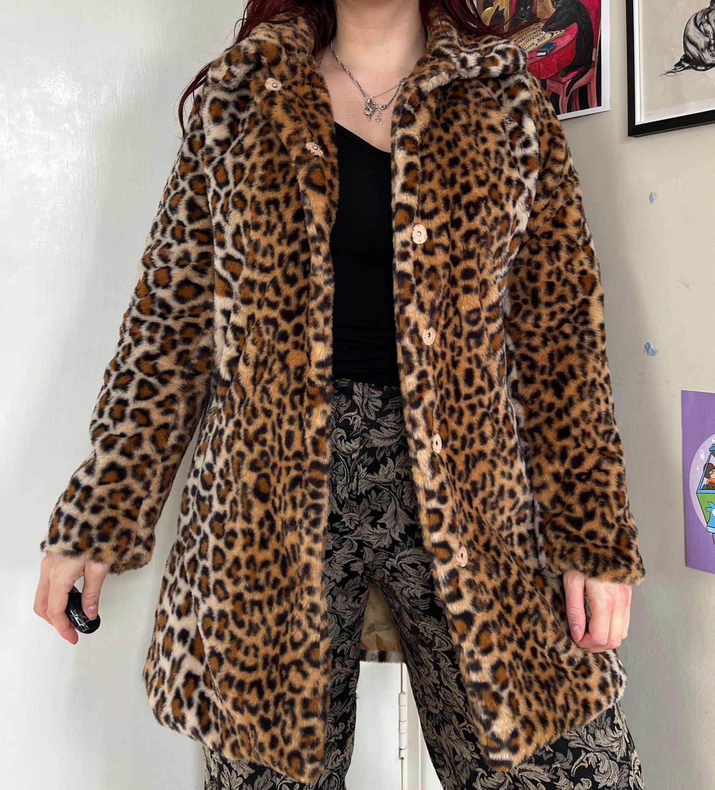 Leopard Print Coat M