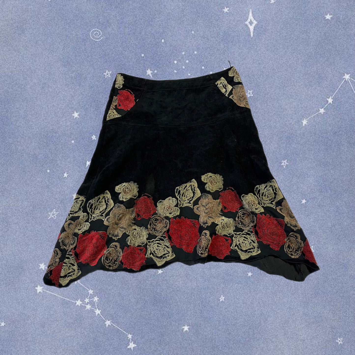 Floral Corduroy Skirt UK 16