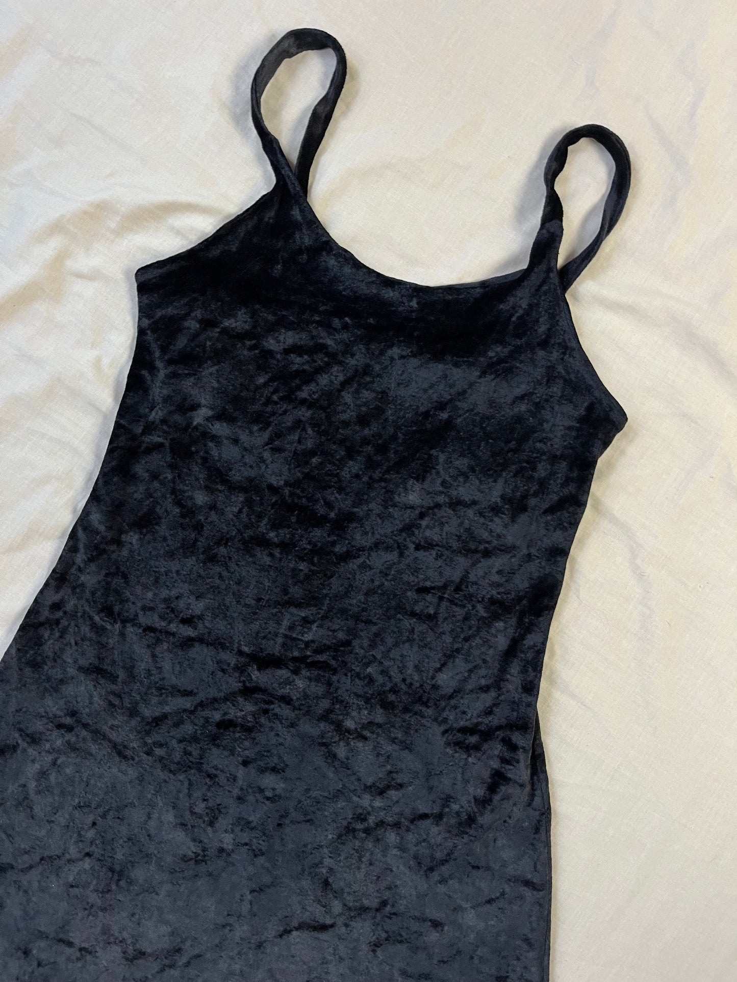 Black Velvet Mini Dress UK 8-10