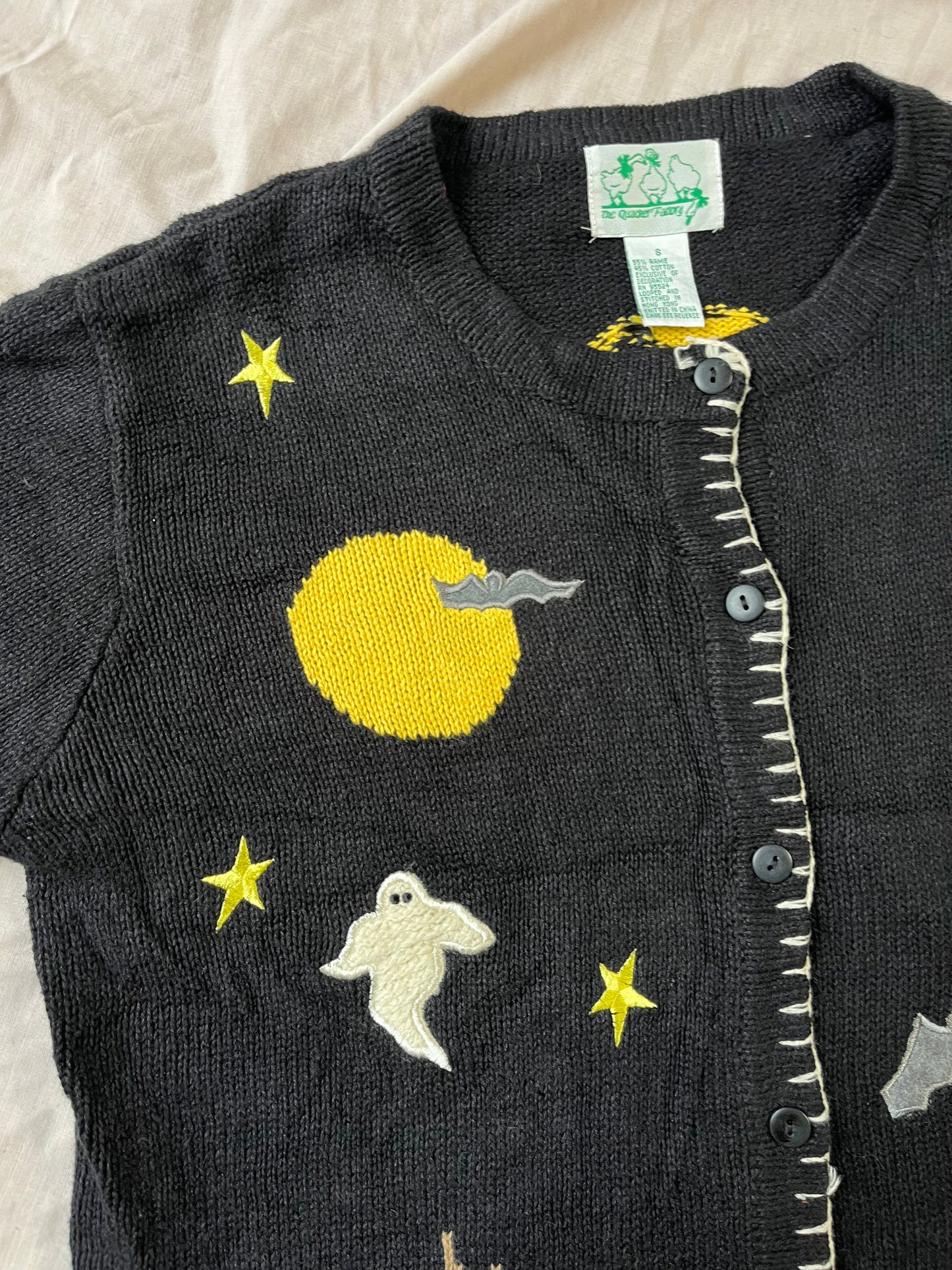 Haunted House 1990s Halloween Cardigan S/M