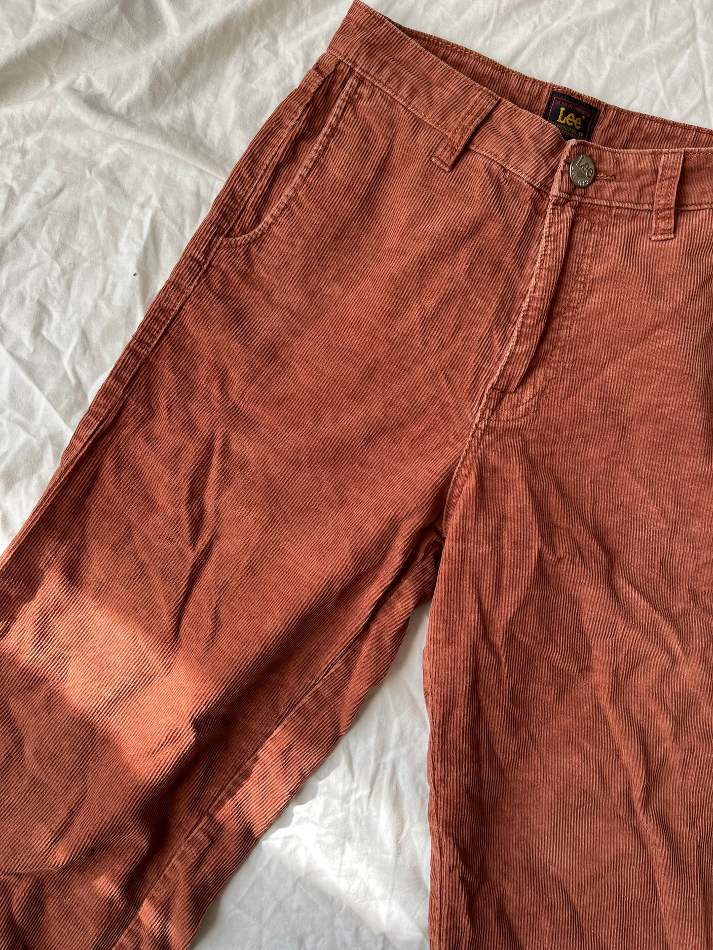 Coral Pink Lee Corduroy Pants UK 6-8