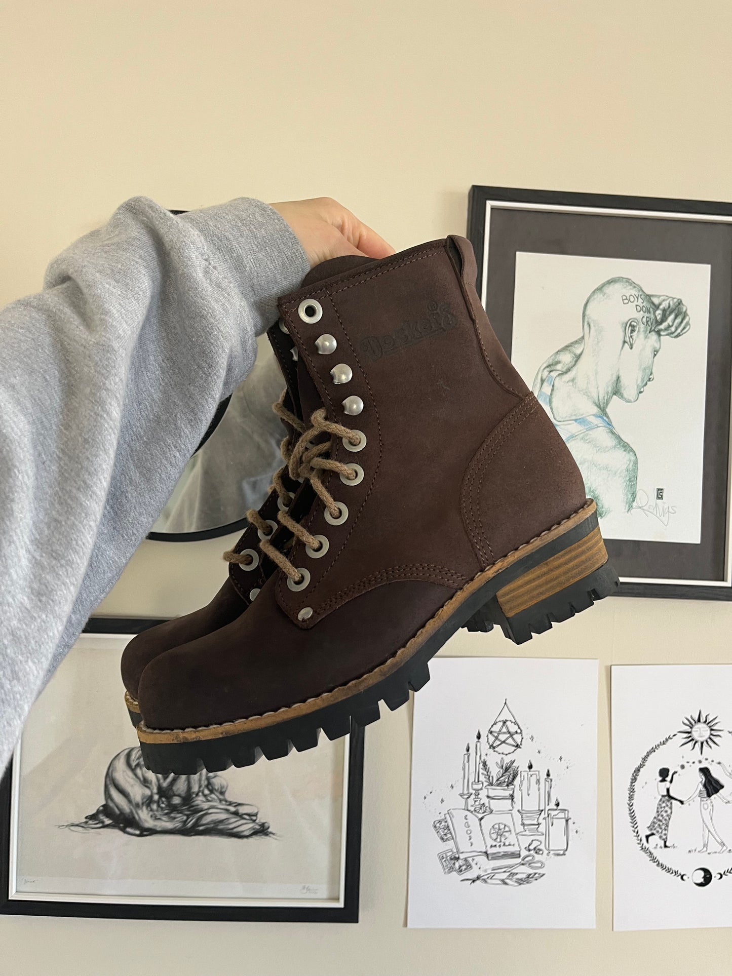 1990s Brown Dockers Boots UK 4/EU 37