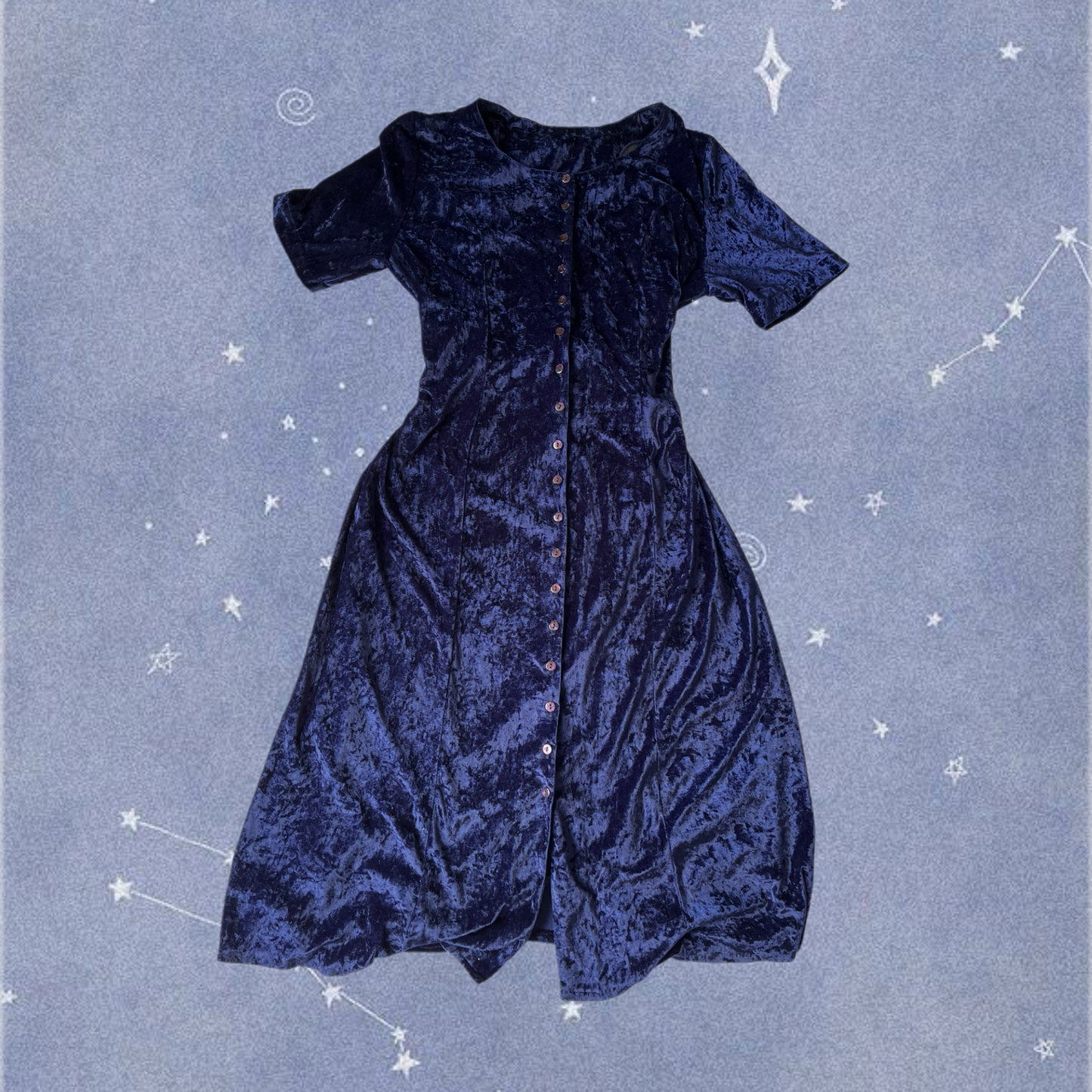 Blue Velvet Dress UK 16