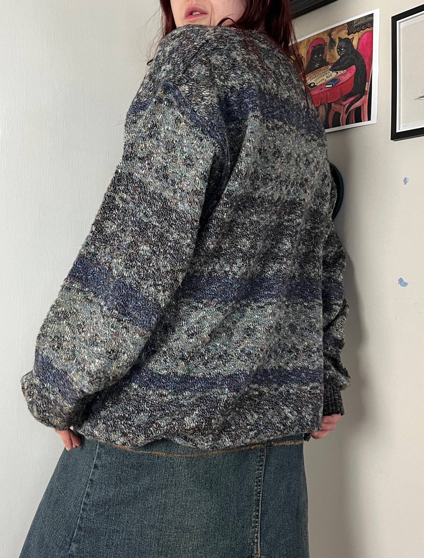 Green and Blue Cardigan XL