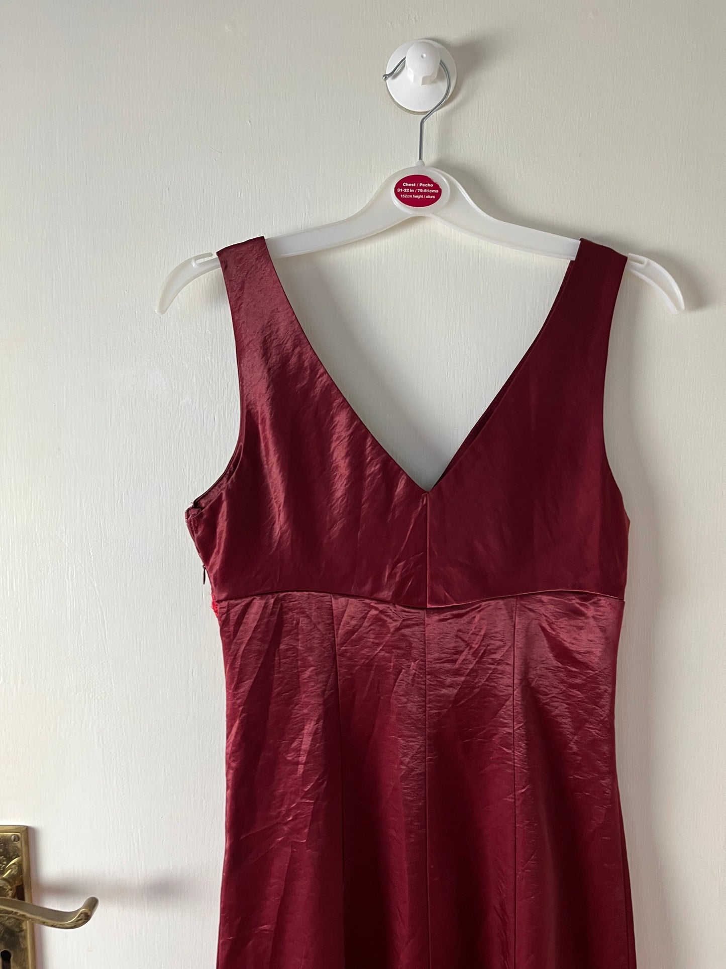 Burgundy Satin Dress UK 6