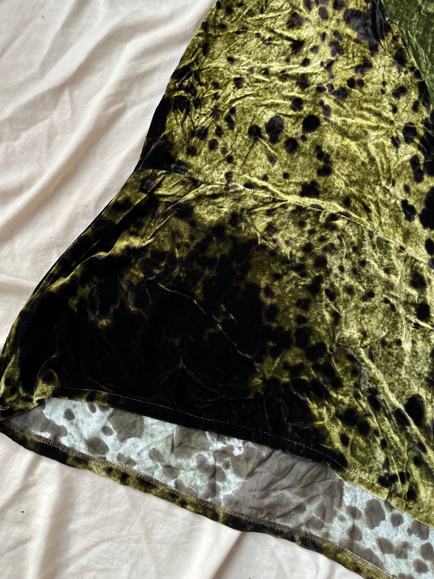 Green Velvet Skirt UK 8-12