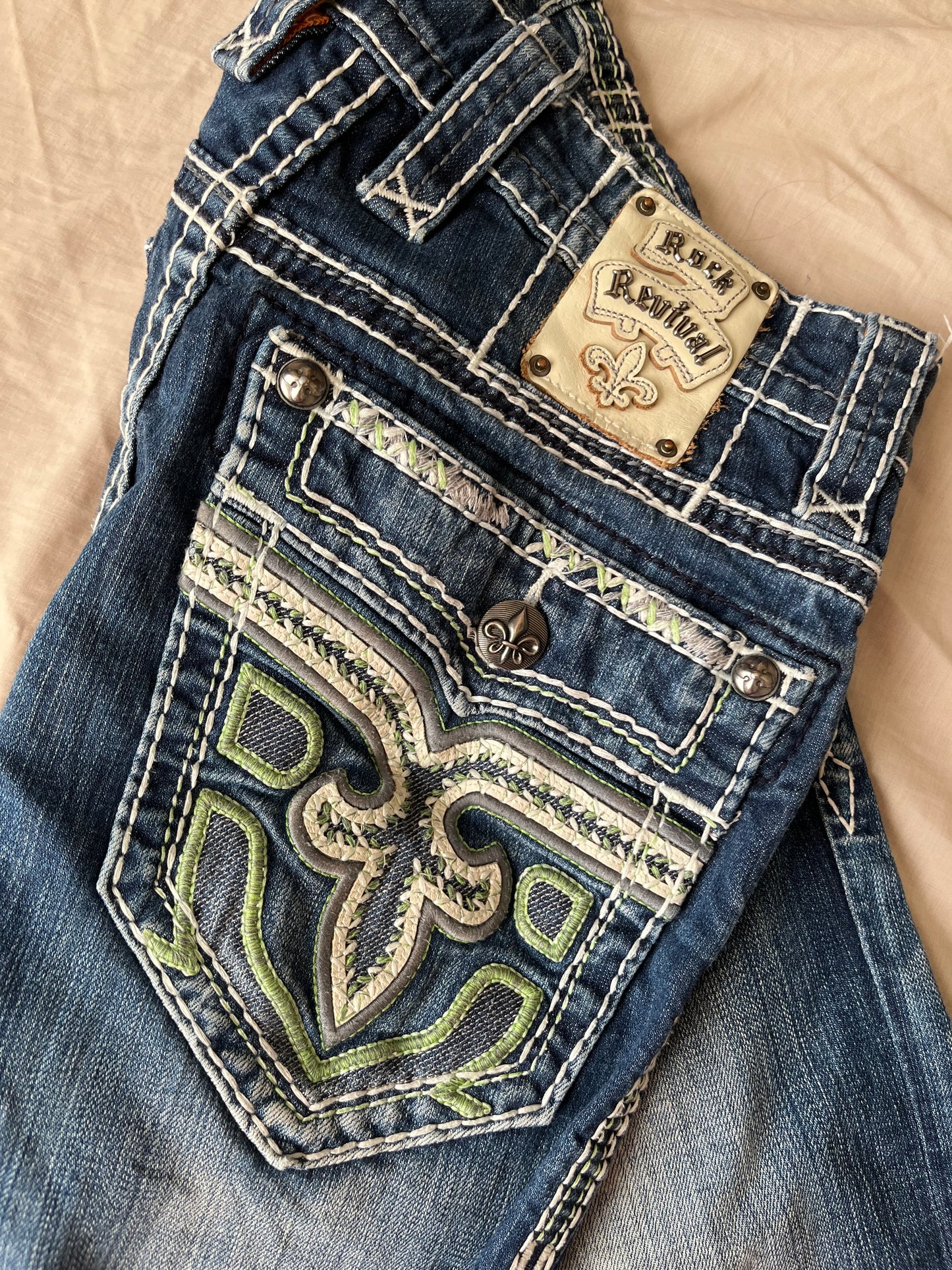 Y2K Rock Revival Jeans UK 10-12