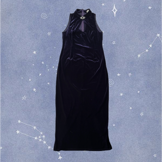 Purple Velvet Dress UK 14