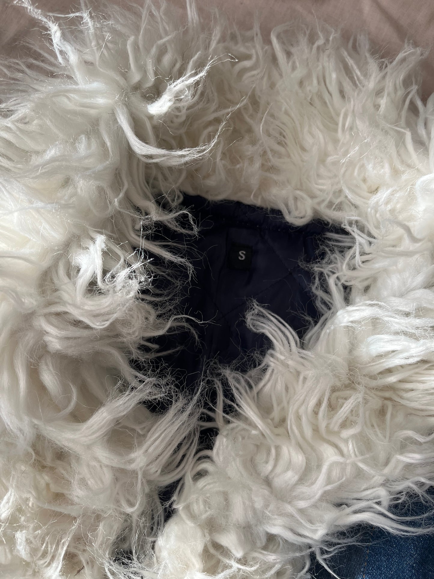 Recycled Denim Afghan Coat - Size S